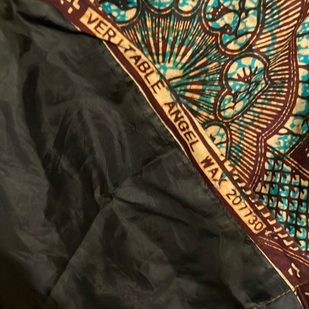 Batik handmade skirt with Mandela vintage fabric size Large hippy boho original - Picture 9 of 12